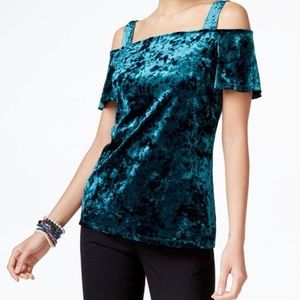 Sale! INC velvet cold shoulder top